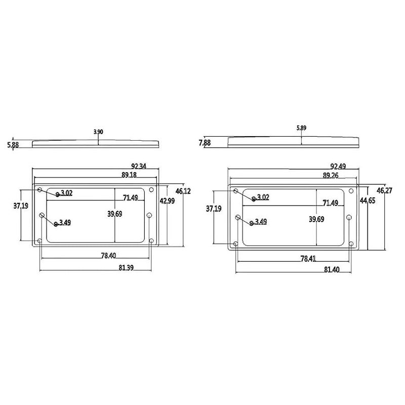 Guyker Flat Metal Humbucker Pickup Mounting Ring Set - Bridge Neck Pickups Cover Frame Replacement Part for Electric Guitar or Precision Bass(2PCS, Chrome) - Image 5